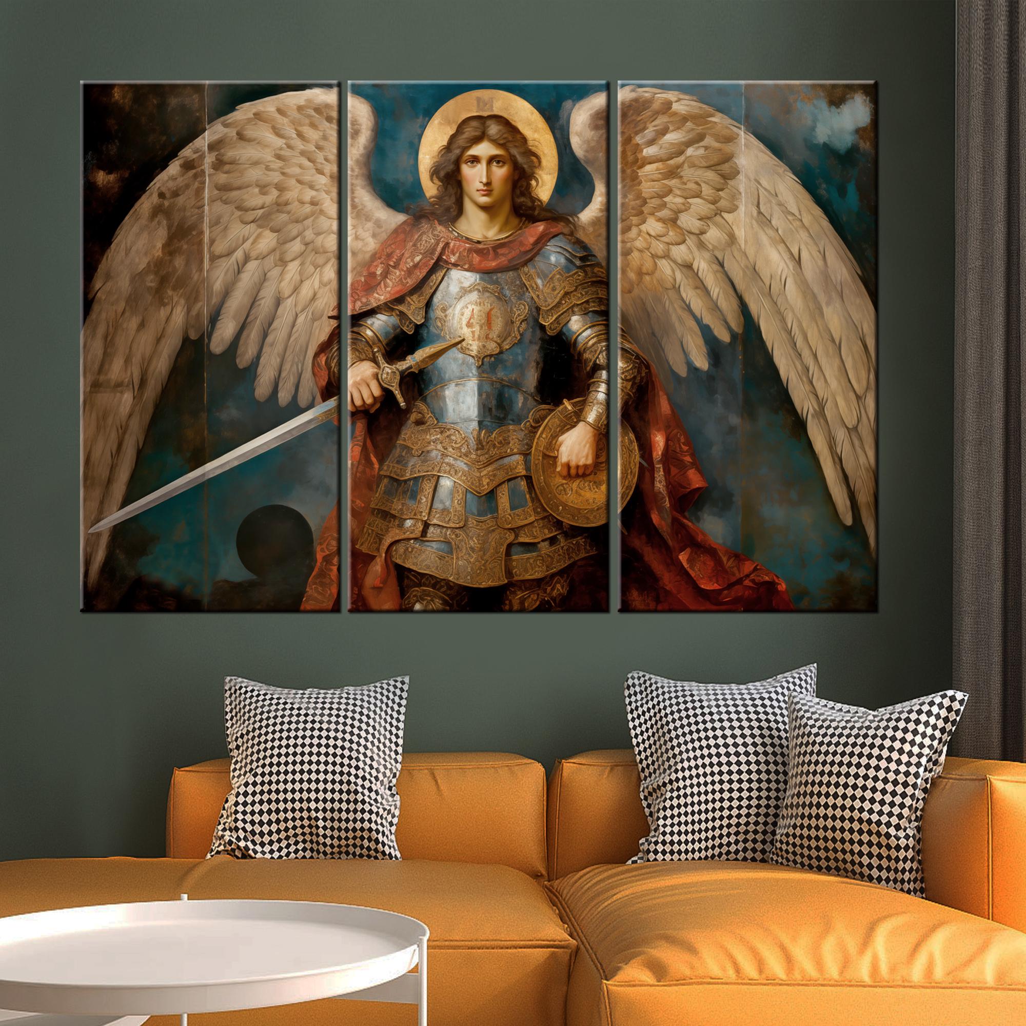 Saint Michael the Archangel Canvas Print: Religious Wall Decor - Etsy