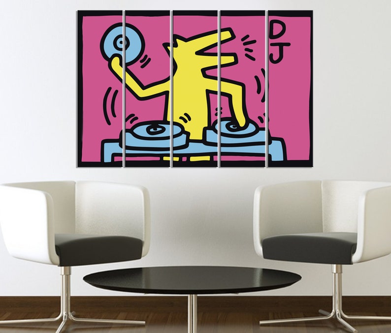 Keith Haring DJ Dog Wall Art Keith Haring Pop Art Keith Etsy