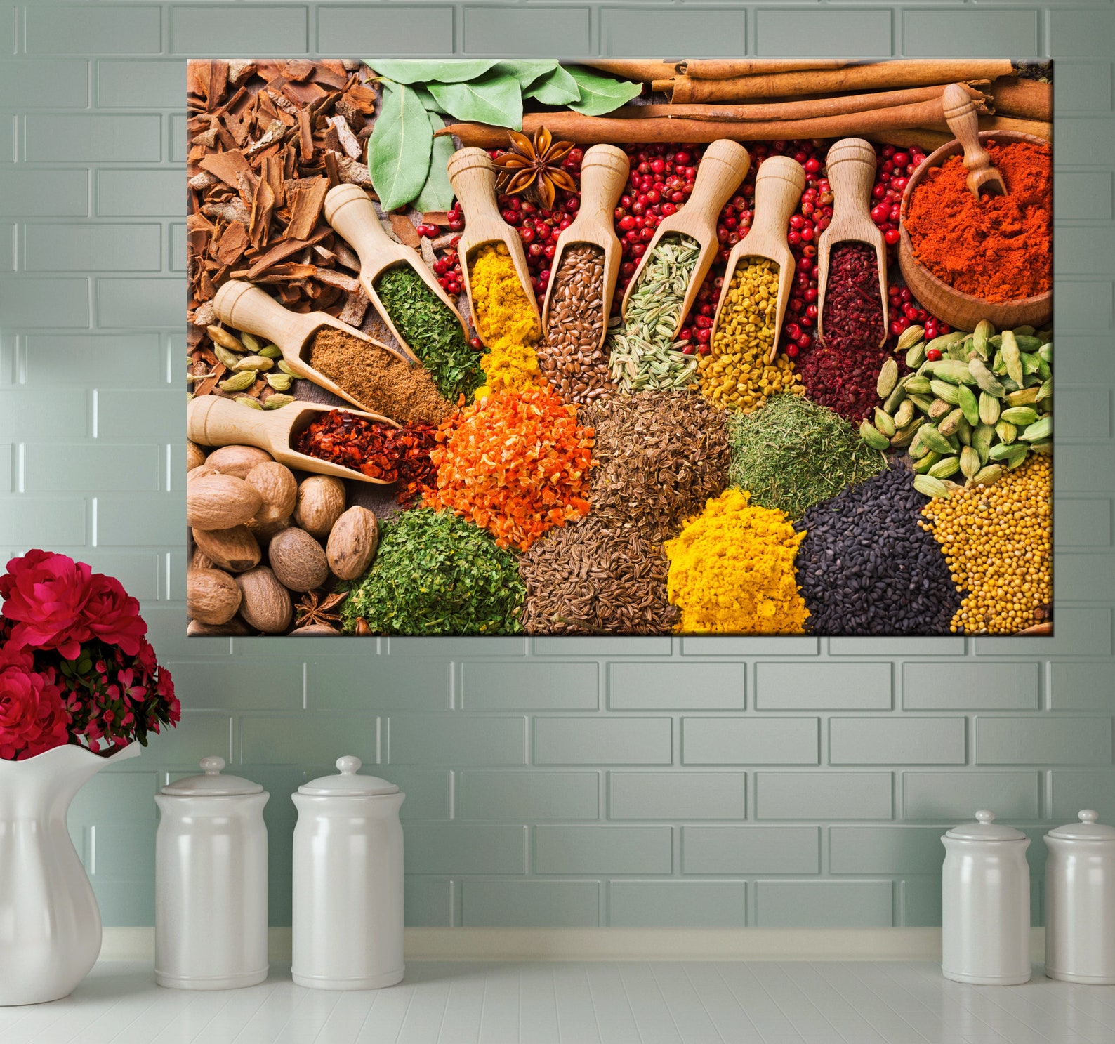 Spice Choices Canvas Herbs and Spices Wall Art Chef Gift Etsy