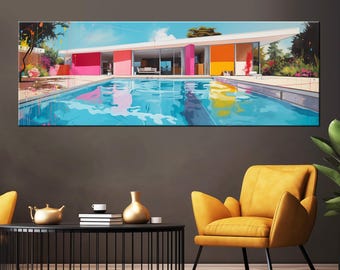 Pool minimalist print, contemporary art, living room decor, pool wall decor, splash minimalist canvas print, gift for a swimmer