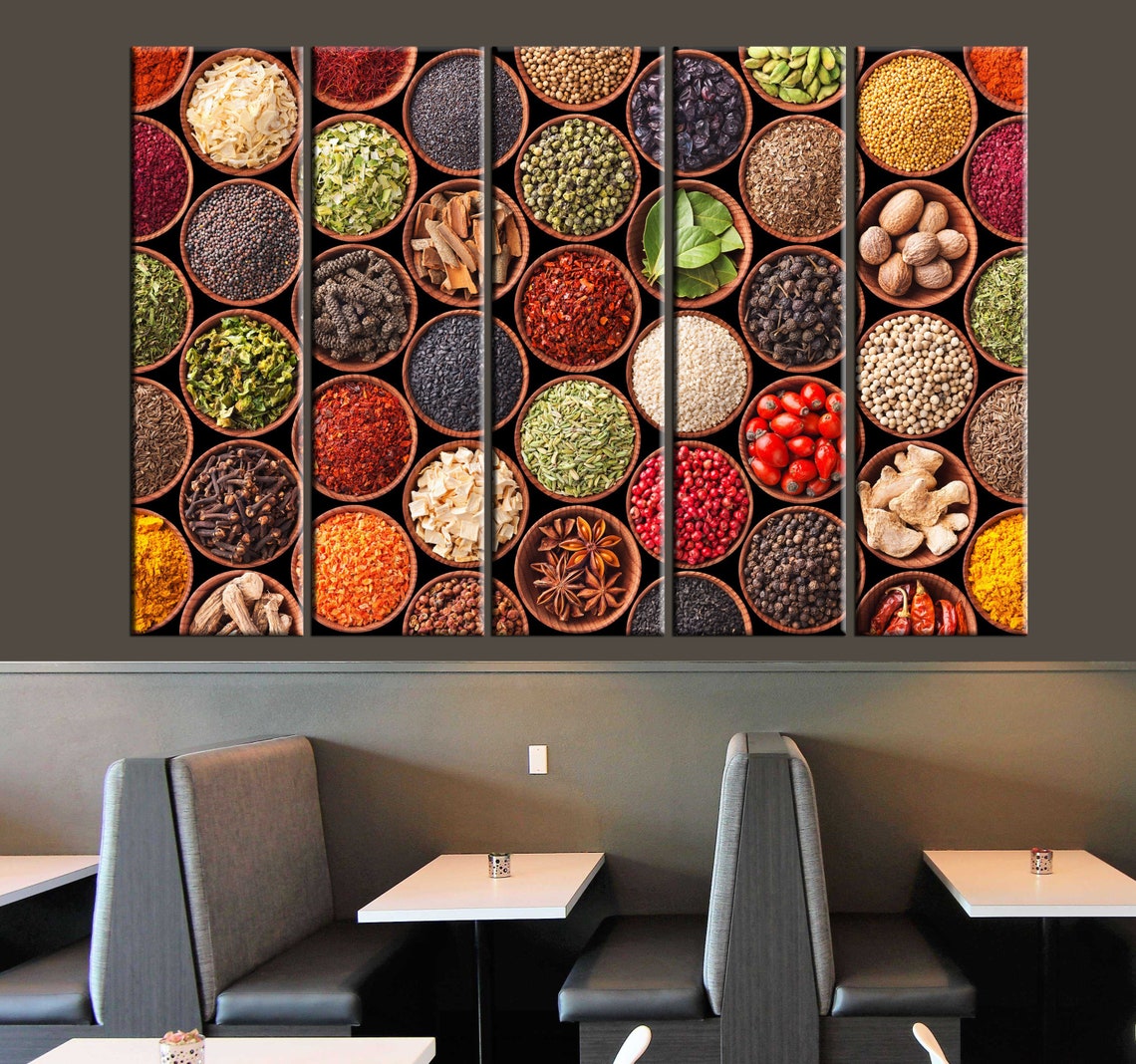 Spice Choices Canvas Herbs and Spices Wall Art Chef Gift Etsy