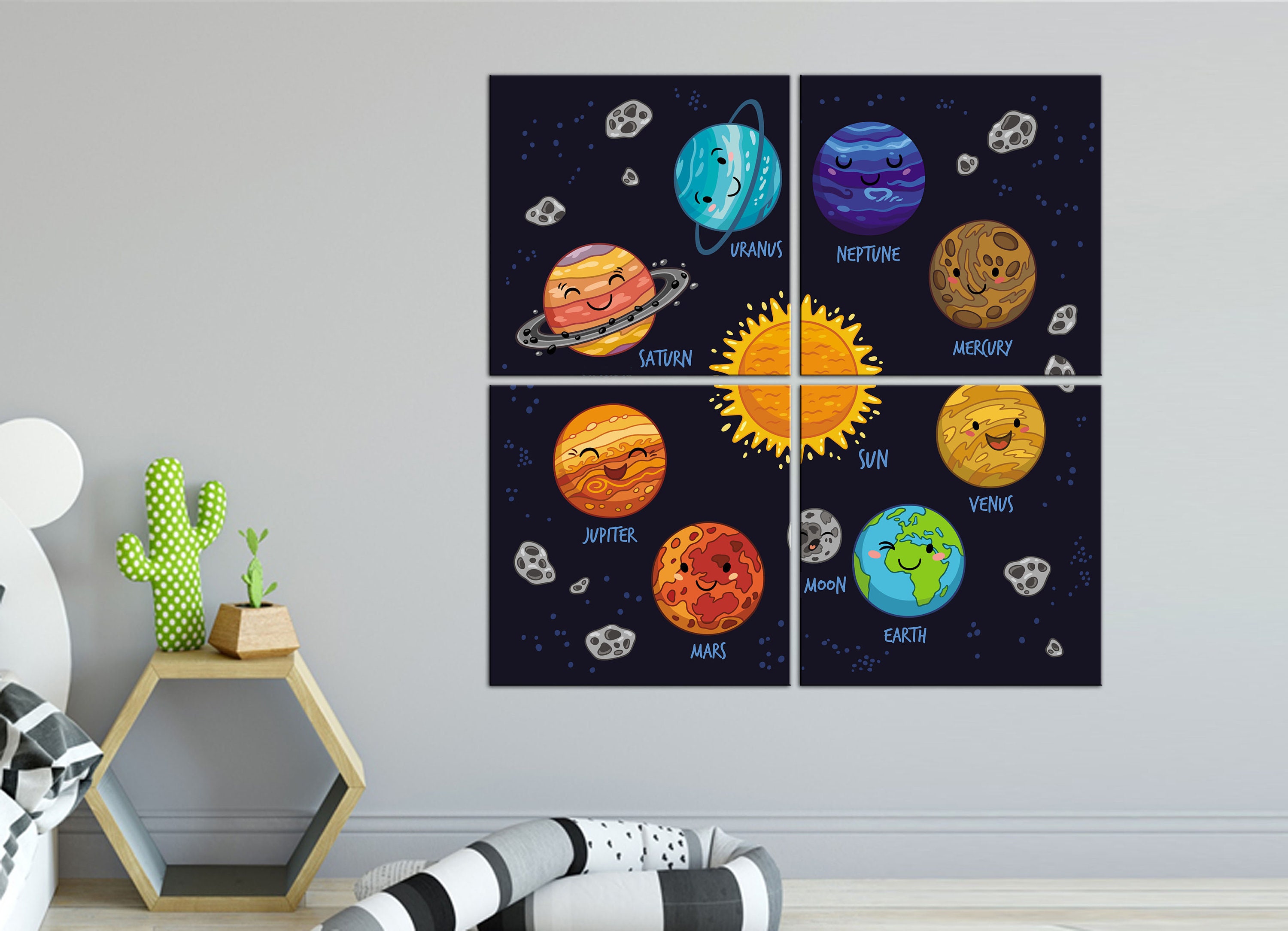 Solar System Childrens Decor Solar System for Kids Space for - Etsy