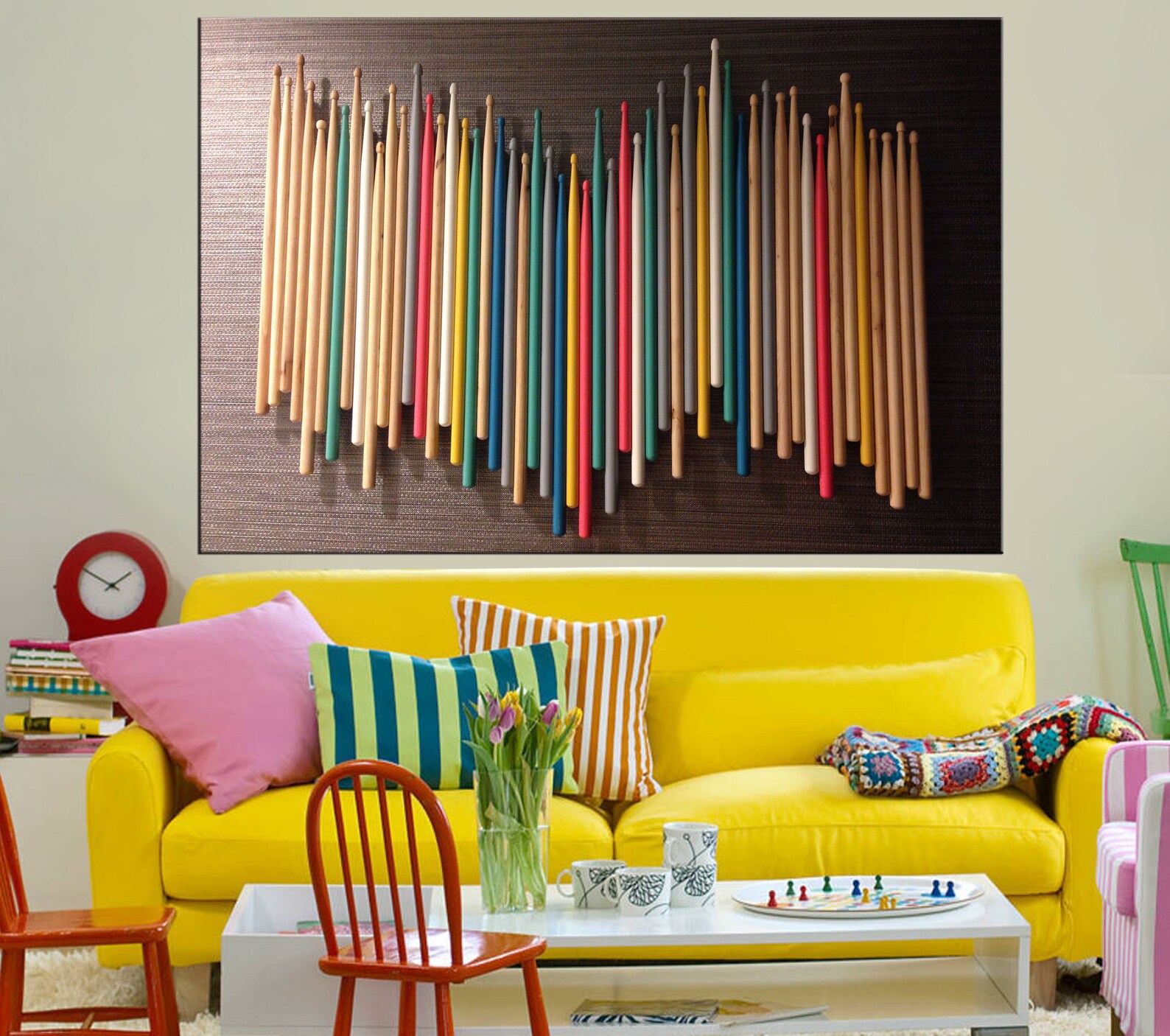 Drumstick Wall Art Drummer Canvas Music Decor Drum sticks Etsy