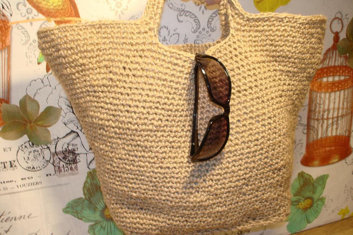 Knitted hemp bag / Organic hemp bag / eco friendly bag / Etsy
