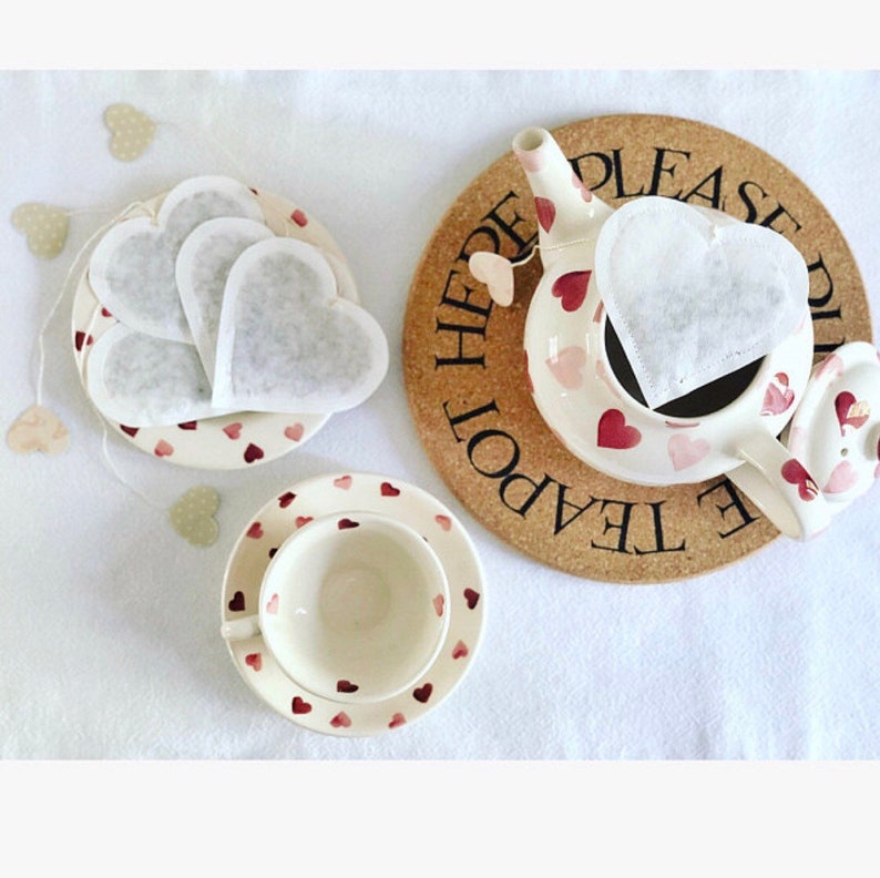 Handmade Heart shaped tea bags various flavours with Etsy