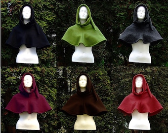 Garment Gugel 100% Wool various colors Middle Ages Reenactment LARP