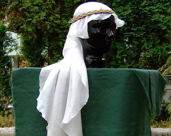 Garb Medieval Reenactment LARP - veil made of silk - shawl made of wool