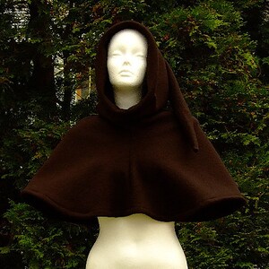 Garment Gugel 100% wool various colors Medieval reenactment LARP Brown