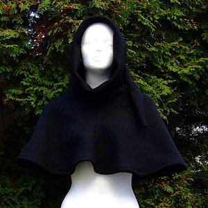 Garment Gugel 100% wool various colors Medieval reenactment LARP Black