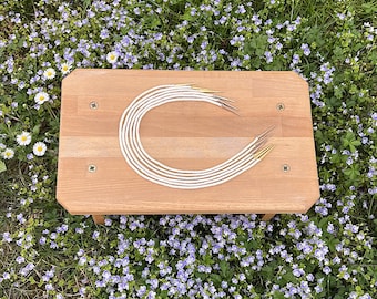 Cordón anudado a mano con puntas blancas naturales - Recreación medieval LARP