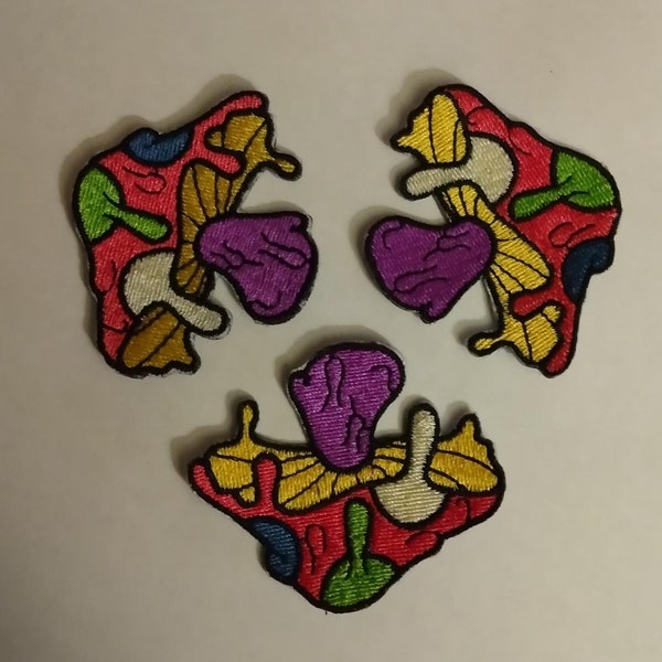 Colorful Psychedelic Mushroom Embroidered Patches