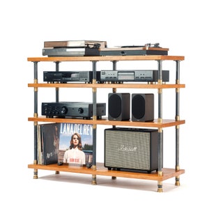 3 in 1 Rack Variation, Audio equipment stand, Gold Turntable Stand, Brass Fitting stand