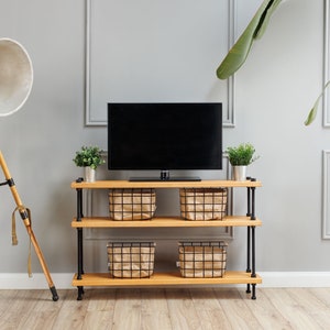 NEW TV stand Industrial furniture, Record player table, tv cabinet, tv table, tv console, media console, Media stand, turntable stand