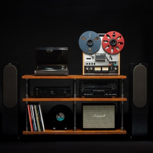 Supporto 3 in 1, supporto per giradischi industriale a 3 livelli – Design registrato EUIPO – Portavinili e rack audio