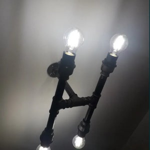 Loft vintage light, Edison lamps, Steampunk retro lamp, Handmade pipe lamp, Unique farmhouse, Fixture Barn , Mother gift, Pipe kitchen lamp