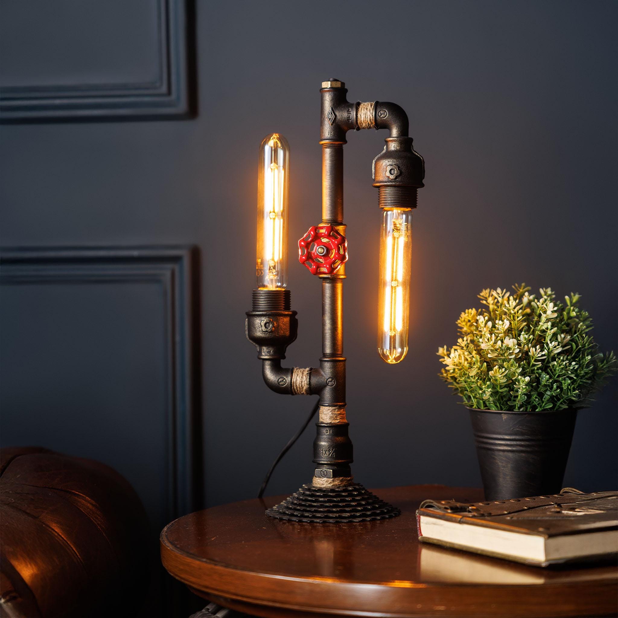 4 in 1 Steampunk Desk Lamp Desktop Lamp, Reading Lamp, Industrial Pipe ...