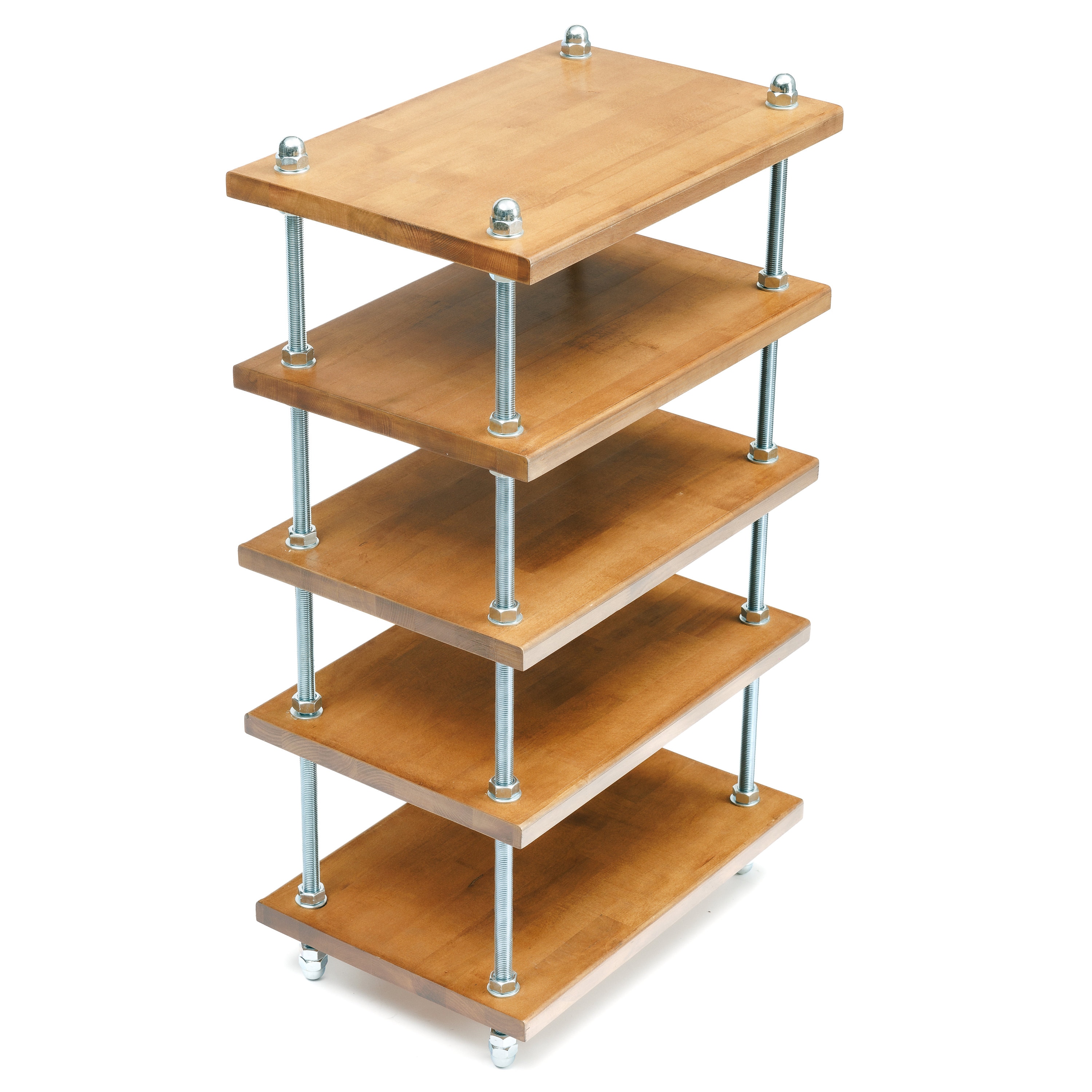 Small Wood Audio Rack 5-tier Audio Rack: Solid Wood Media Console, Adjustable Shelves - Etsy