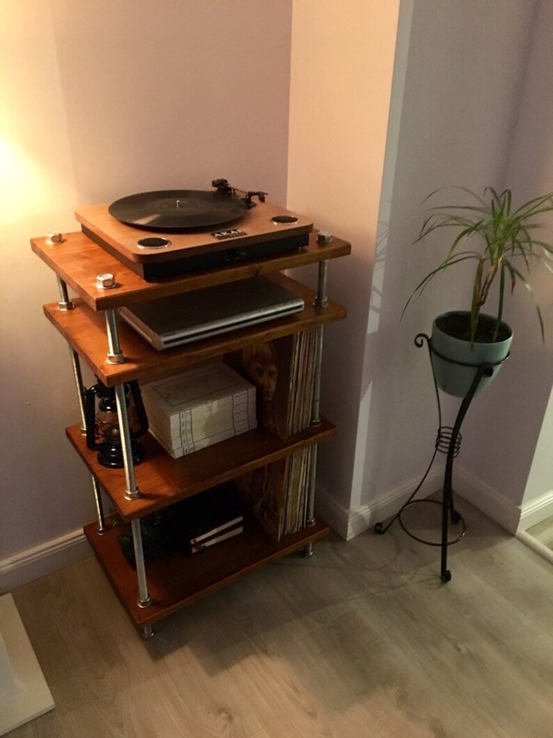 Industrial threaded rod stand vinyl stand audio rack Etsy