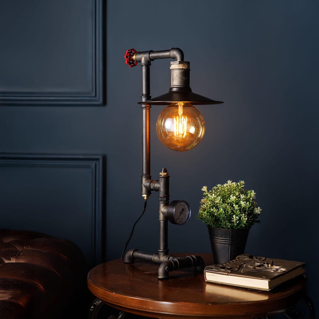3 in 1 Steampunk Desk Lamp Desktop Lamp, Reading Lamp, Industrial Pipe ...