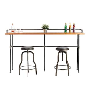 Table de bar, Table d&#39;entrée en bois massif, Console, Meubles d&#39;entrée, Décoration industrielle, Décoration rustique, Pipe industrielle, Fait main, Table d&#39;entrée