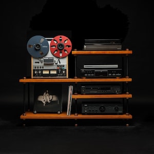5 in 1 Rack variation,  Turntable Stand, Wood Furniture, Handmade Record Player Stand, Industrial Vinyl Table, Media Hifi TV Unit
