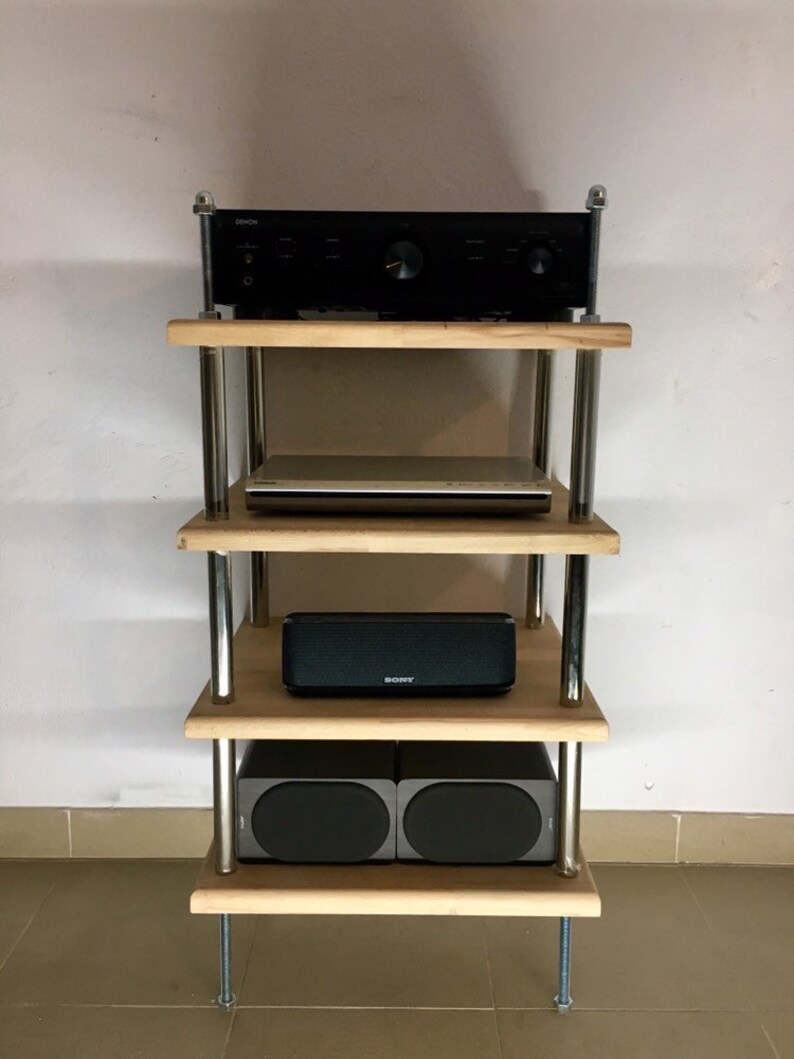 Industrial threaded rod stand vinyl stand audio rack Etsy