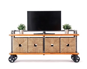 NEW TV stand Industrial furniture, Record player table, tv cabinet, tv table, tv console, media console, Media stand, turntable stand