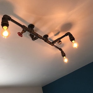 Lampe &quot;Anna&quot;, Industrie Pendelleuchte, Deckenleuchte Pendelleuchte, Pendelleuchte, Vintage Leuchte, Pfeifen Licht, Deckenleuchte