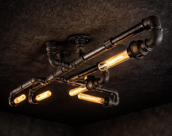 Wall Lamp, Ceilling lamp, Industrial Floor Lamp, Gothic Lamp, Steampunk Lamps, Pipe Lamp,  Industrial Furniture
