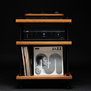 RODON III Audio Equipment Stand | Solid Wood Vinyl Storage Rack | Modular Turntable & HiFi Shelf, Handmade EU Design