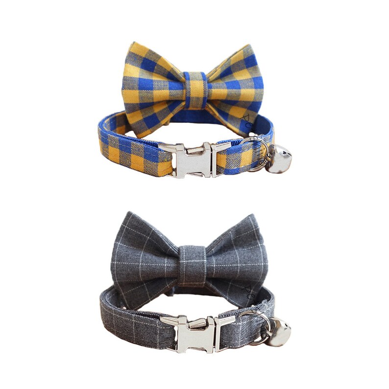 Personalized Cat Collar Plaid Cat Collar Cute Cat Collar Etsy