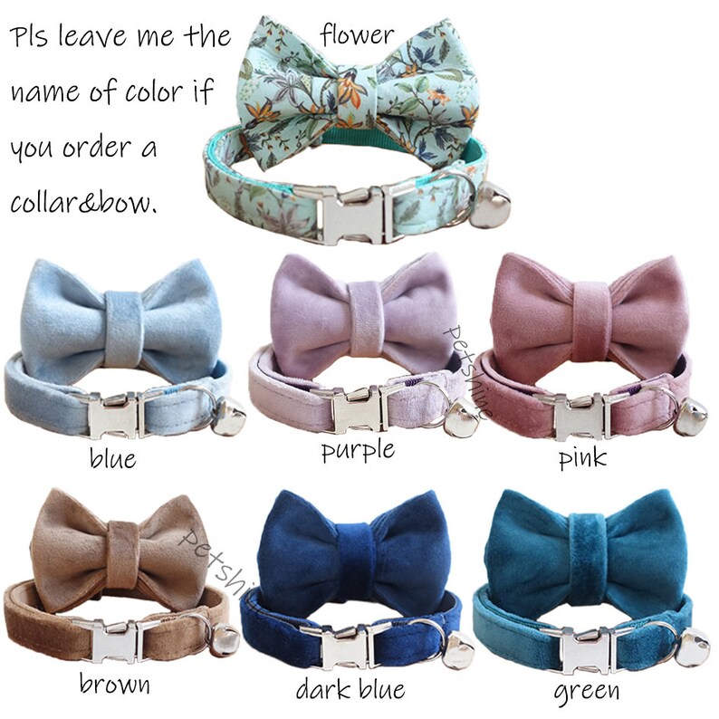 Personalized Cat Collar Velvet Cat Collar Cute Cat Collar Etsy