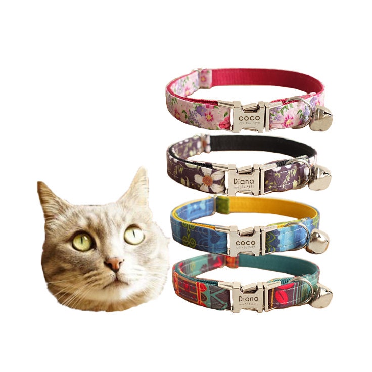 Handmade Cat Collar Floral Cat Collar Cute Cat Collar Etsy