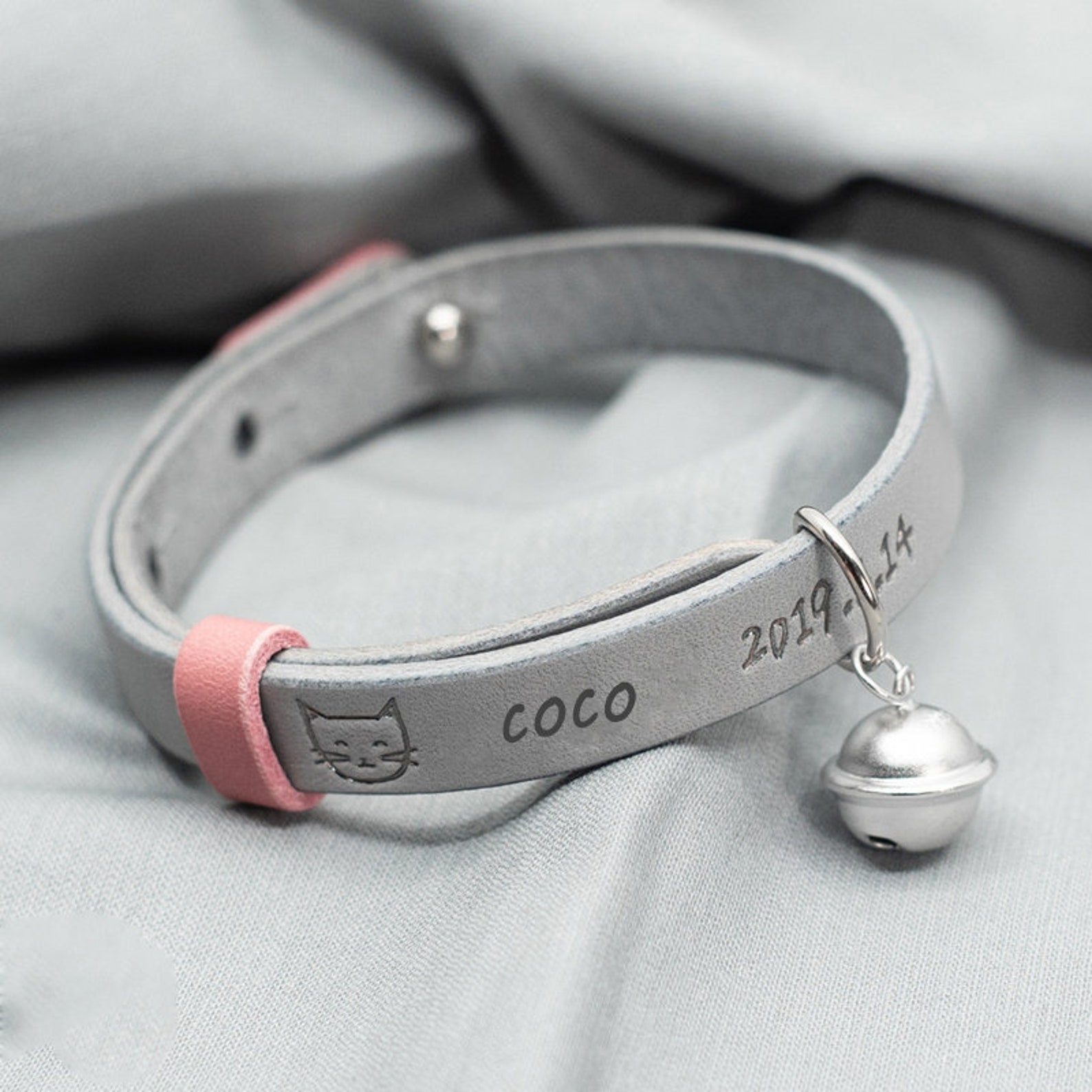 Collare Per Gatti Personalizzato Con Targhetta - Incisione Laser E Campanello Di Sicurezza - Foto 3