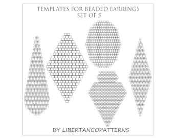 Plantilla de cuentas / Gráfico de cuentas / Plantilla en blanco / Patrón de gráfico de papel / Patrones sin flecos / Punto ladrillo / Punto cuadrado / Lágrima