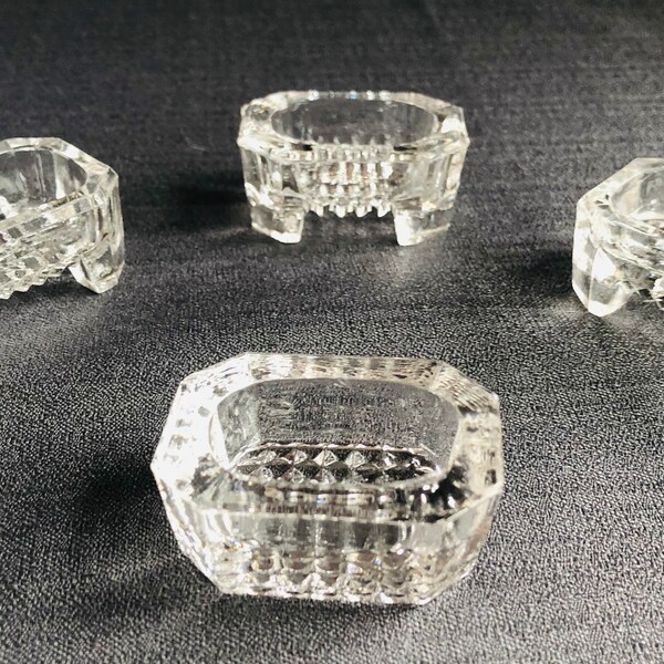 Vintage 40-50s Salt Cellars  Set of Four, Vintage Salt Bowls, Vintage Salt Pats, Vintage Salt Box, Mothers Day Gift