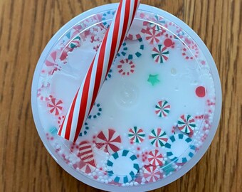 Candy Cane Milk Thick and glossy slime scented, school glue thickie, slime lovers christmas gift, stocking stuffer slime