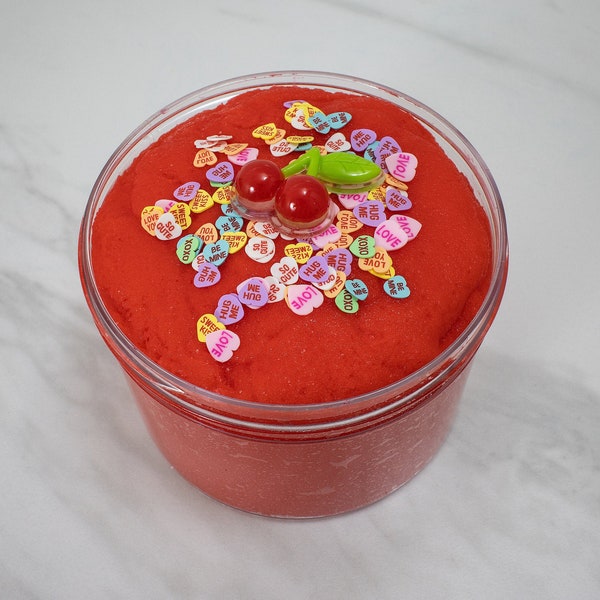 Slime- Cherry Candy Icee cloud hybrid slime, cherry slime, cloud slime, icee slime, scented slime, gifts for kids, slime gifts