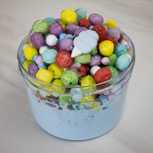 Slime- Santa Monica Pier marshmallow bead half-floam slime, glossy slime, floam slime, popular slimes, slime gifts, scented slime, floam