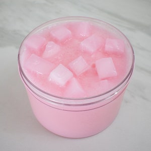 Slime- Cotton Candy Gummy Cream slime, gummy texture slime, clear slime, milk slime, jelly cube slime, pink slime, slime gifts, stress dough