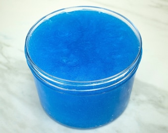 Parelmoerblauw - slijm, blauw slijm, helder slijm, dik slijm, mooi slijm glitterslijm