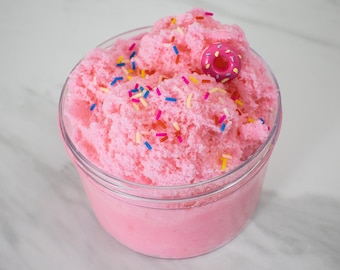 Slime-Frosted Donut Cotton Candy Cloud Slime, slime, cloud slime, pink slime, scented slime, slime gift, stress toy, fluffy slime