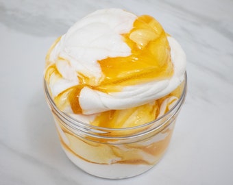 Slime- Orange Creamsicle Ice Cream butter snow/clear slime, scented slime, thick slime, popular slime, summer slimes, ice cream slime