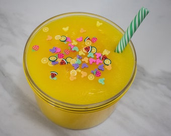 Slime- Mickey's Tropical Smoothie jelly slime, jelly slime, neon slime, slime with charm, scented slime, gifts for kids, therapy dough