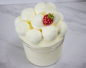 Slime- Strawberry Cheesecake Bites big ball floam slime!, strawberry slime, scented slime, cheesecake slime, unique slime, scented slime