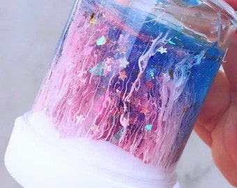 Slime valanga galassia cosmica, slime trasparente, slime valanga, slime fai da te, slime denso, slime profumato, slime spaziale, slime galassia