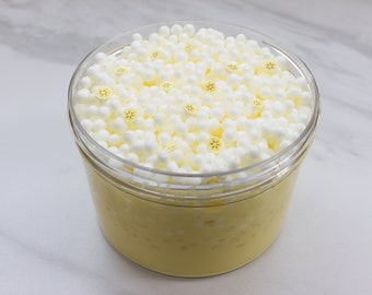 Slime- Fried Banana Cream Pie hybrid slime, floam slime, white glue slushie slime, gifts for kids, crunchy slime, slime gifts, popular slime