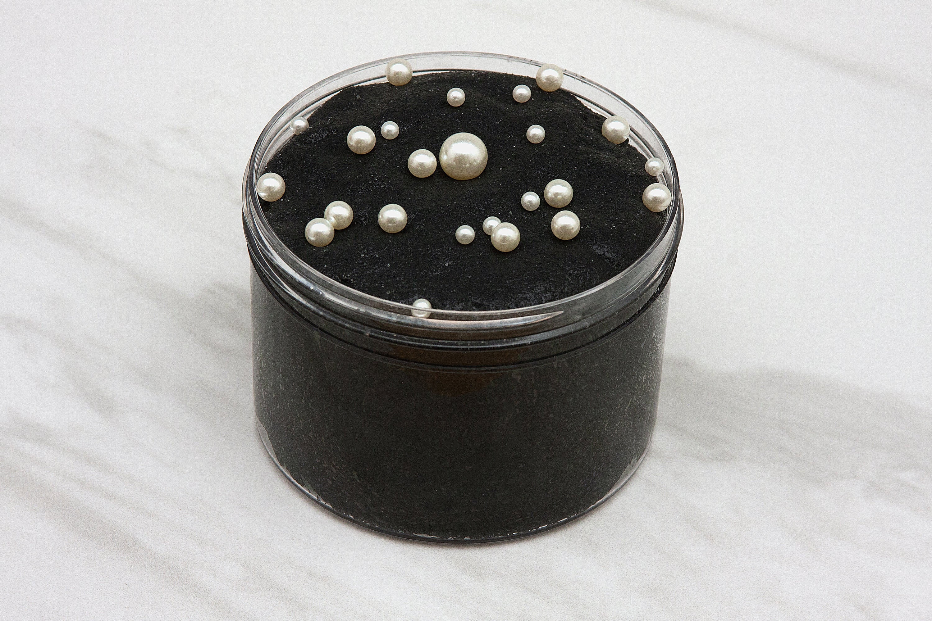 Slime- Black Velour icee butter slime, black slime, scented slime, unique slime, butter slime, icee slime, slime with pearls, slime gifts