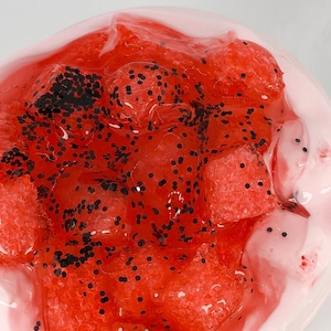 Slime- Strawberries & Cream Slime Cup DIY slime, strawberry slime, scented slime, popular slimes, slime gifts, gifts, popular slime