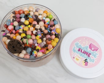 Slime- Mallow Cookie Crunch Bar marshmallow bead floam slime, glossy slime, floam slime, sprinkle mix ins, slime gifts, scented slime